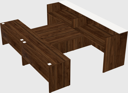 Shared u-shaped reception desks