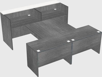 Shared u-shaped reception desks