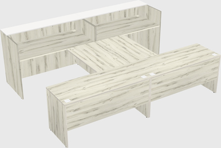 Shared u-shaped reception desks