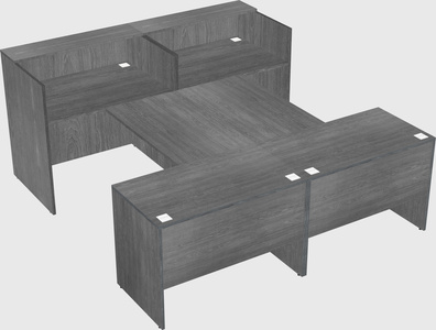 Shared u-shaped reception desks