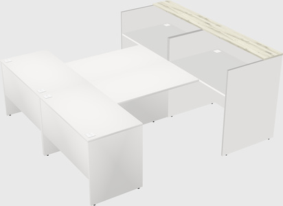 Shared u-shaped reception desks