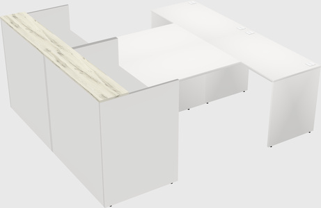 Shared u-shaped reception desks