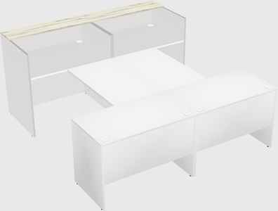 Shared u-shaped reception desks