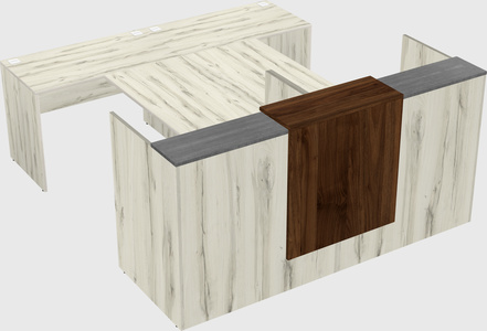 Shared u-shaped reception desks