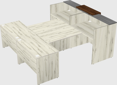 Shared u-shaped reception desks