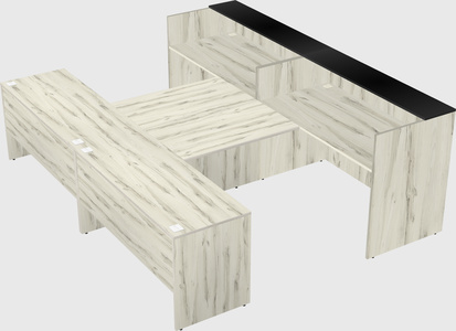 Shared u-shaped reception desks