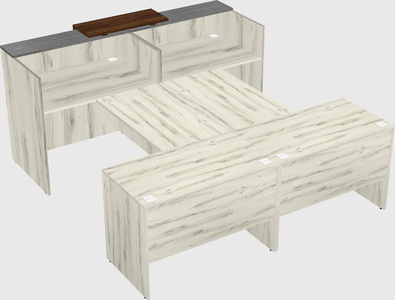 Shared u-shaped reception desks