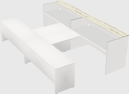 Shared u-shaped reception desks