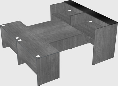 Shared u-shaped reception desks