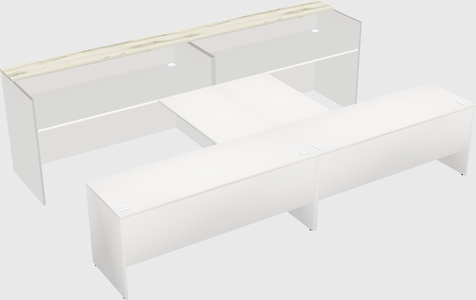 Shared u-shaped reception desks