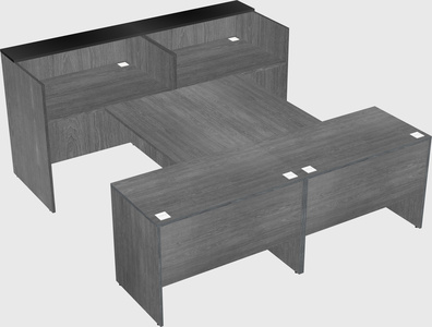 Shared u-shaped reception desks