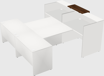 Shared u-shaped reception desks