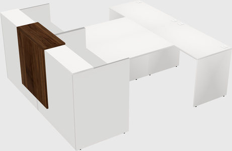 Shared u-shaped reception desks