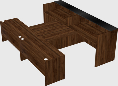 Shared u-shaped reception desks