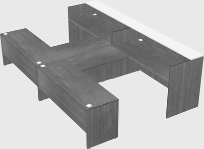Shared u-shaped reception desks