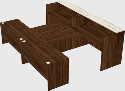 Shared u-shaped reception desks