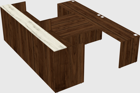 Shared u-shaped reception desks