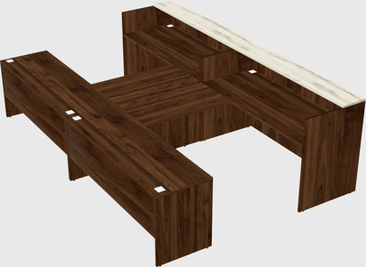 Shared u-shaped reception desks