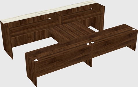 Shared u-shaped reception desks