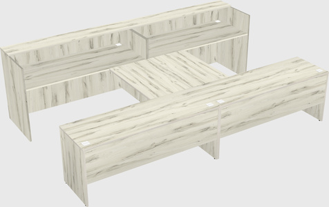Shared u-shaped reception desks