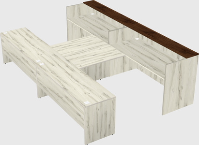 Shared u-shaped reception desks