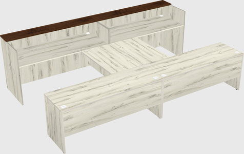 Shared u-shaped reception desks
