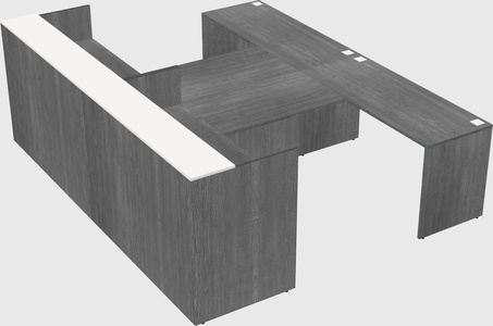 Shared u-shaped reception desks