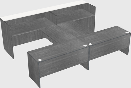 Shared u-shaped reception desks