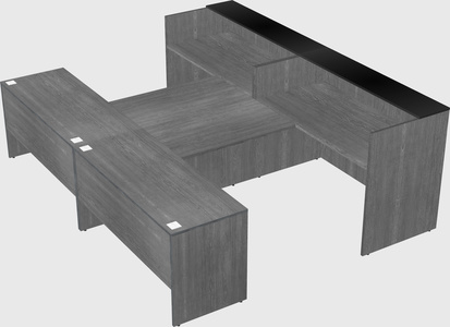 Shared u-shaped reception desks