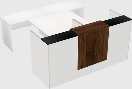 Shared u-shaped reception desks
