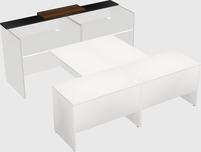 Shared u-shaped reception desks