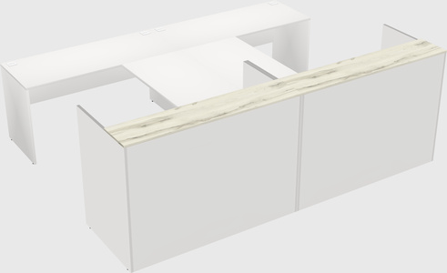 Shared u-shaped reception desks