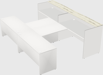 Shared u-shaped reception desks