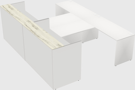 Shared u-shaped reception desks