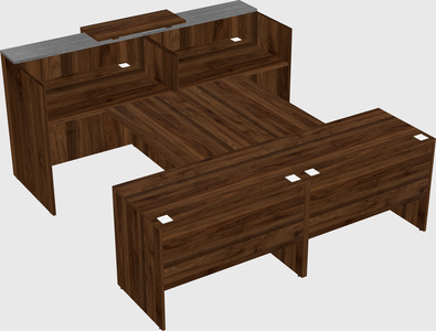 Shared u-shaped reception desks