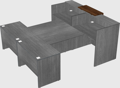 Shared u-shaped reception desks