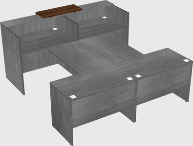 Shared u-shaped reception desks