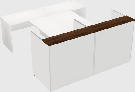 Shared u-shaped reception desks