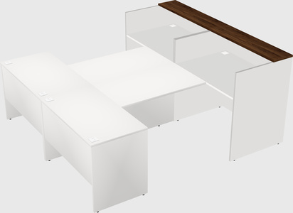 Shared u-shaped reception desks