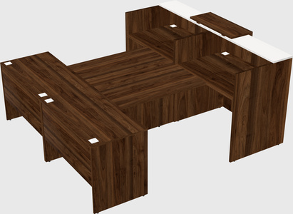 Shared u-shaped reception desks
