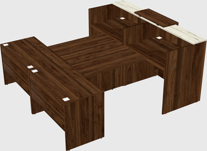 Shared u-shaped reception desks