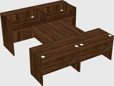 Shared u-shaped reception desks