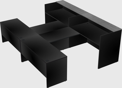 Shared u-shaped reception desks