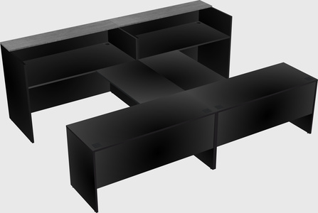 Shared u-shaped reception desks