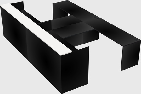 Shared u-shaped reception desks