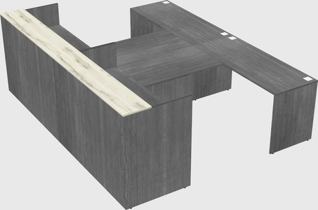 Shared u-shaped reception desks
