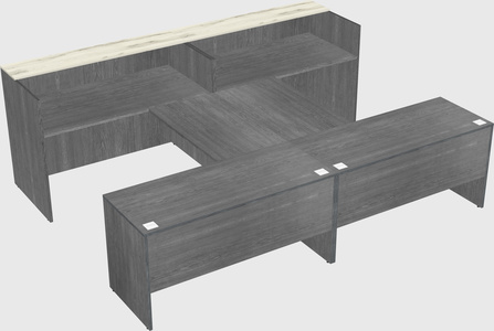 Shared u-shaped reception desks