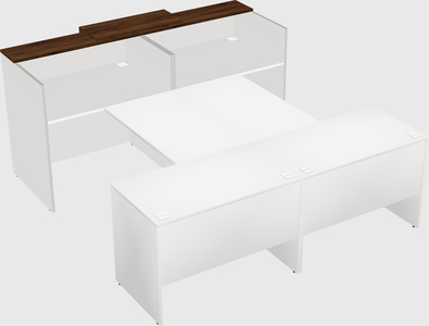 Shared u-shaped reception desks