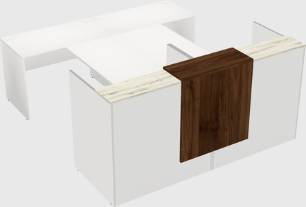 Shared u-shaped reception desks
