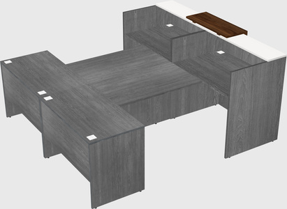 Shared u-shaped reception desks